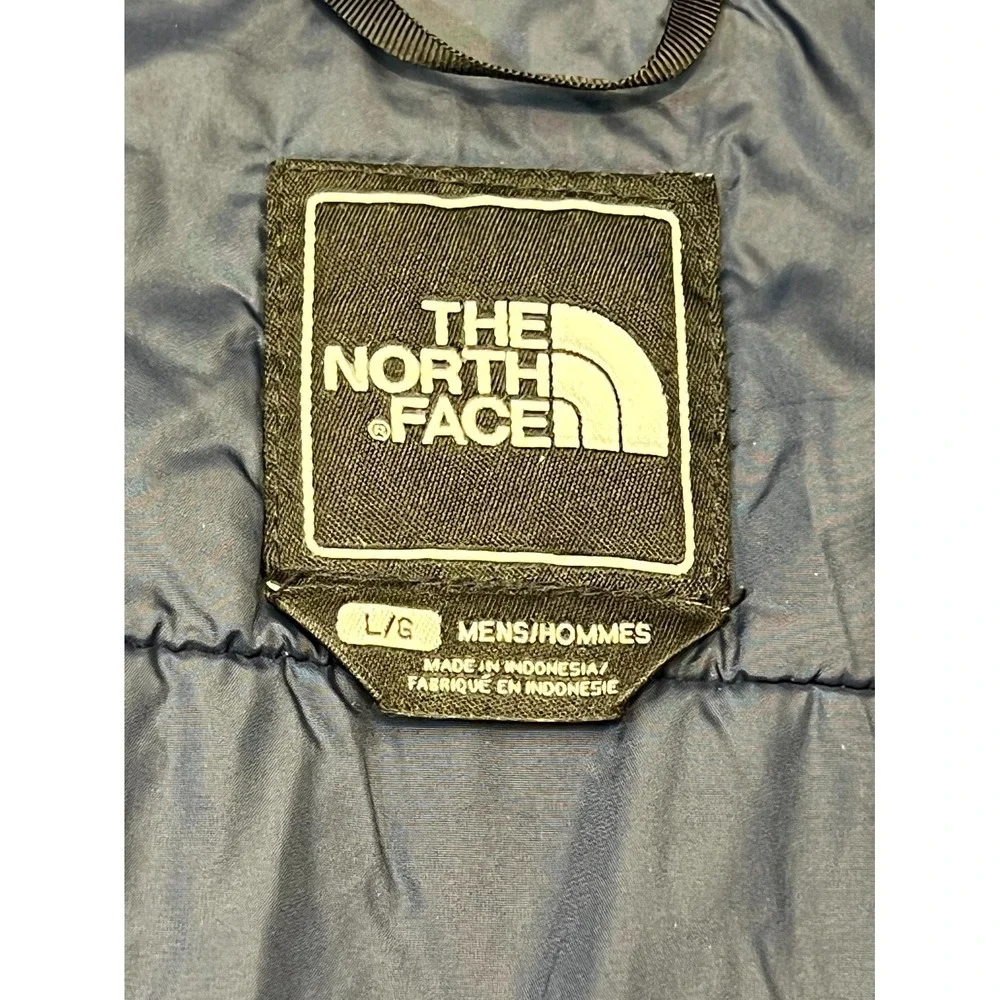 The North Face Primaloft Jacket Mens Large Blue Beige Insulated Softshell Hoodie